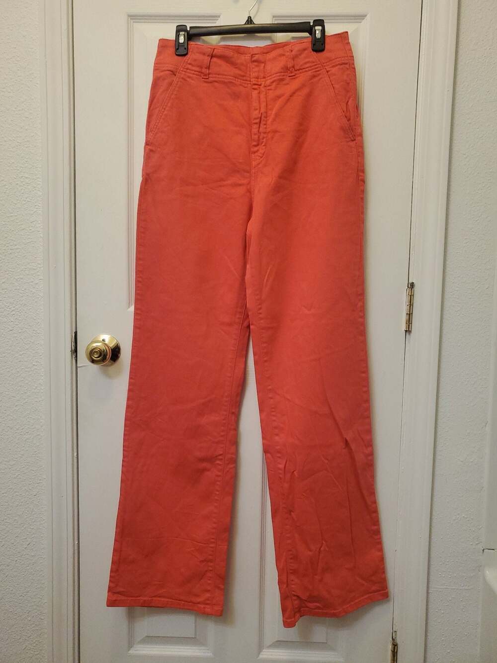 Pilcro Women's Coral High-Rise Wide Leg Cotton Blend Pants - Picture 1 of 9